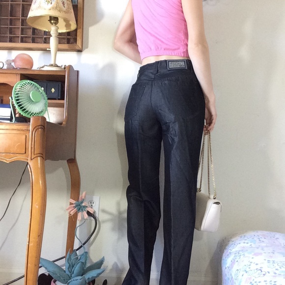 VERSACE JEANS COUTURE Sleek Sheen High Waist Pants - Picture 12 of 13